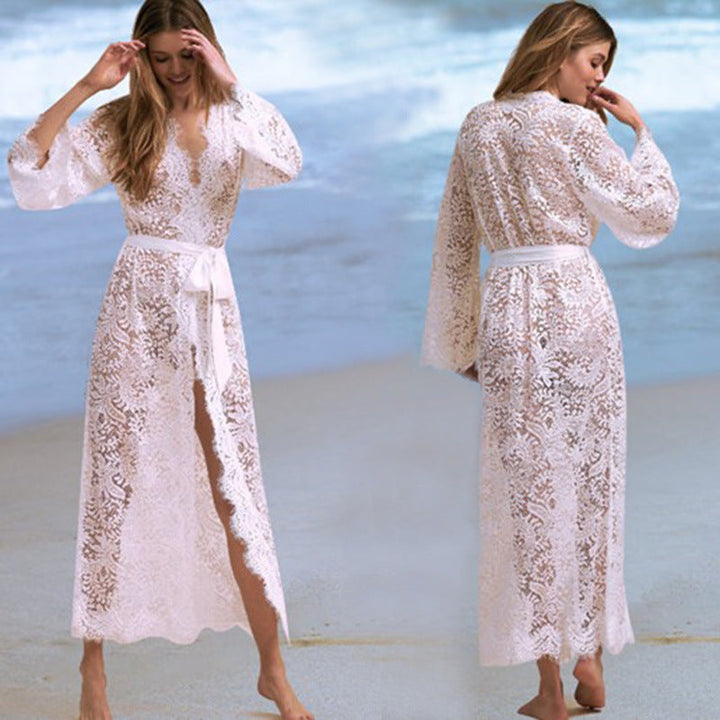 Discover the Perfect Beach Companion: The Lace Bikini Blouse Sunscreen Suit