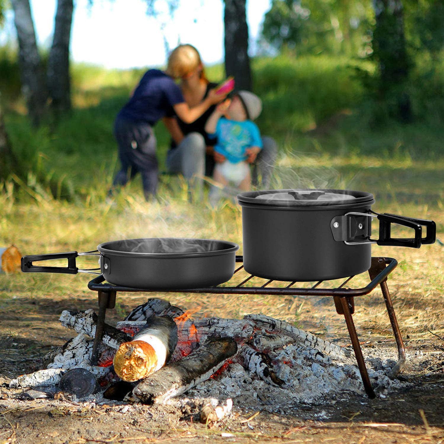 Camping Combination Pot Set with Teapot
