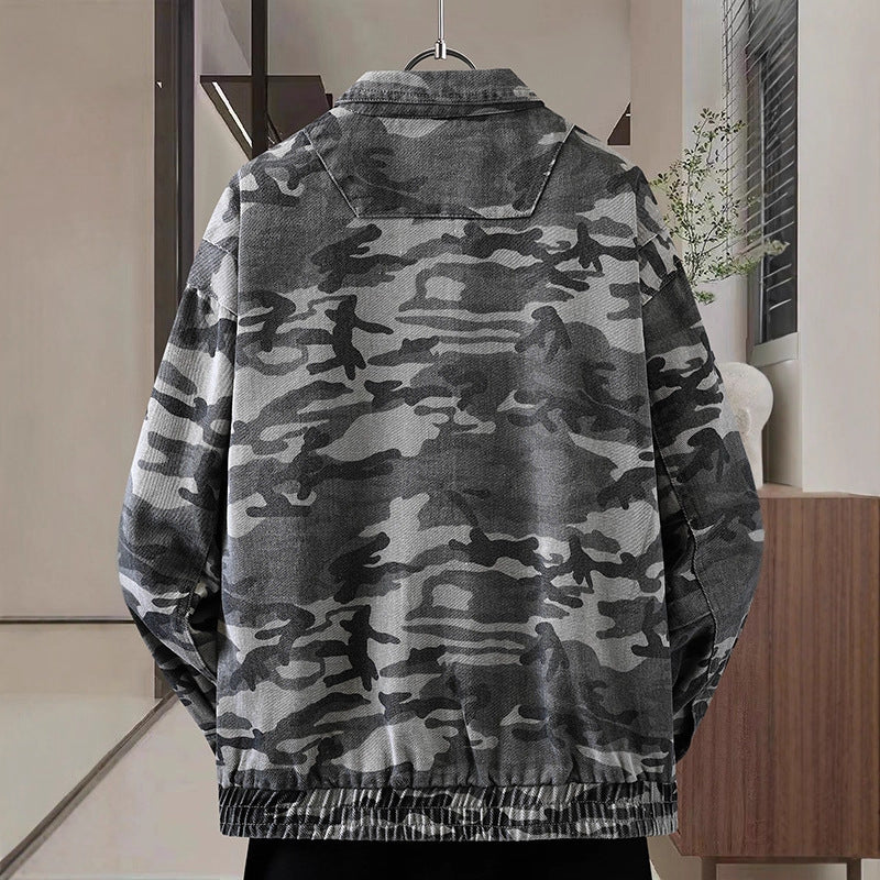 Camouflage American Polo Collar Jacket