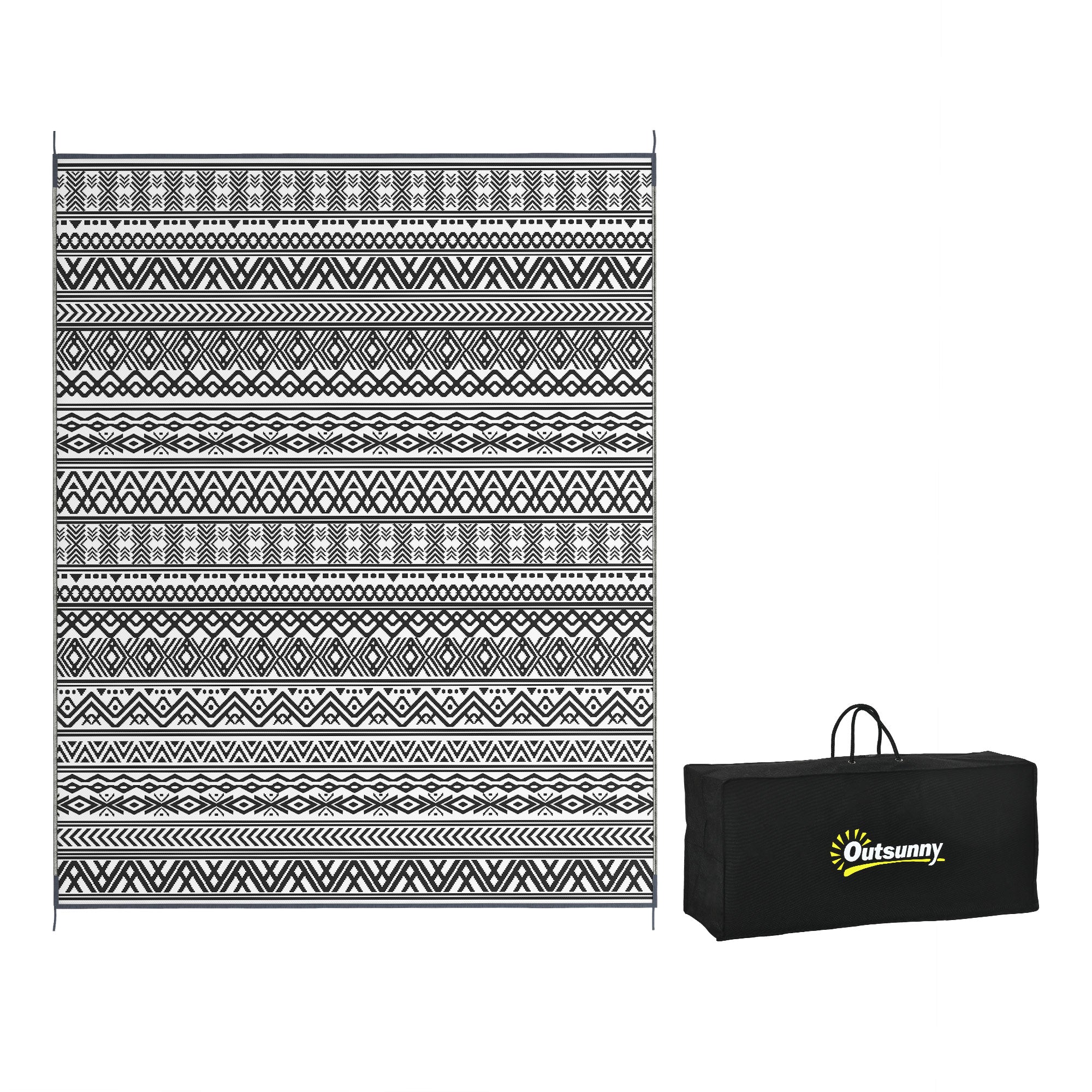 Boho RV Camping Rug With Carry Bag, 8' x 10'