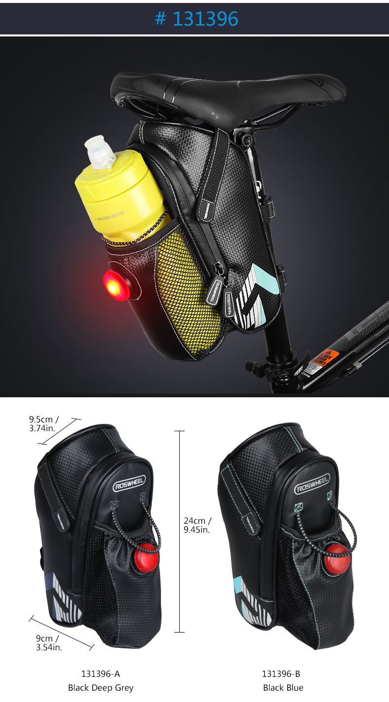 Bicycle Saddle Storage Bag with Waterbottle Holder