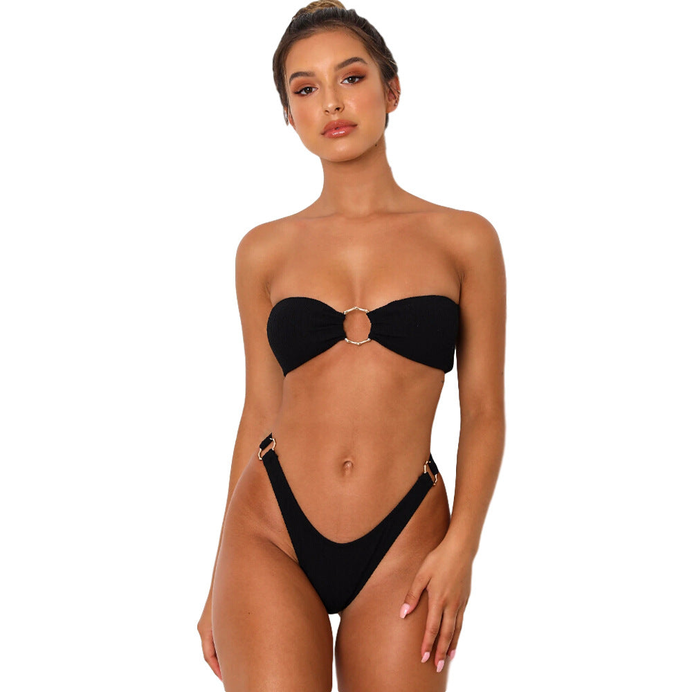 Women Back Buckle Bikini Swimwear Set