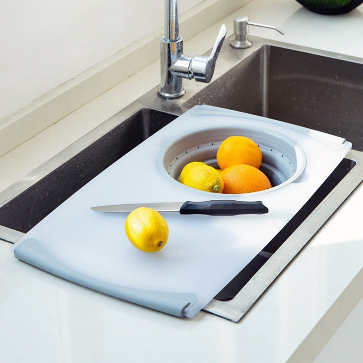 3 In 1 Folding Cutting Board With Detachable Drain Basket