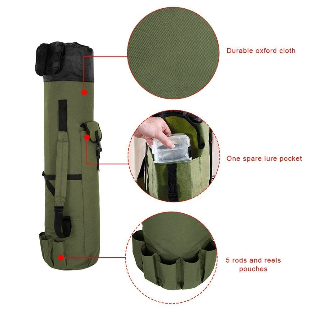 Portable Fishing Rod Storage Reel Bag Organizer Case