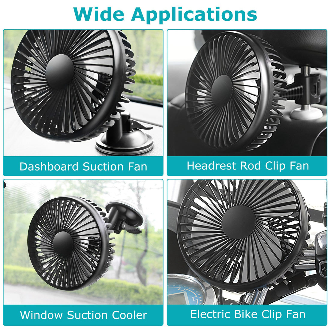 Portable 1Pc Car Cooling Fan