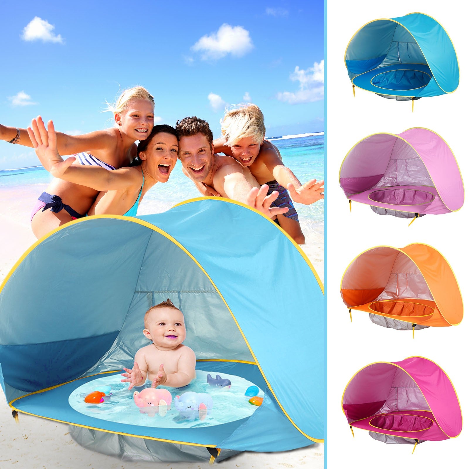 Baby Beach Tent Kids UV Protection Waterproof Foldable Sun Shelter