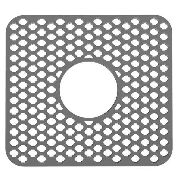 Silicone Grid Sink Mat With Central Drain Hole Protector