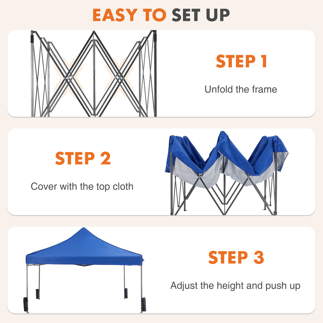 10 x 10 Ft Easy Setup Outdoor Canopy Tent Sun Shelter