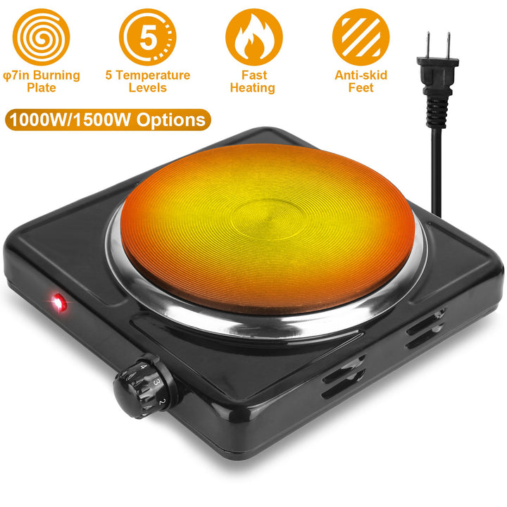 1500W Portable Electric Burner Hot Plate