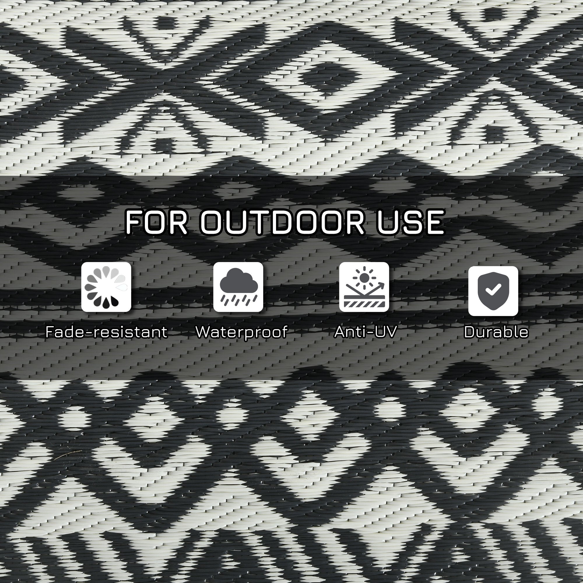 Boho RV Camping Rug With Carry Bag, 8' x 10'