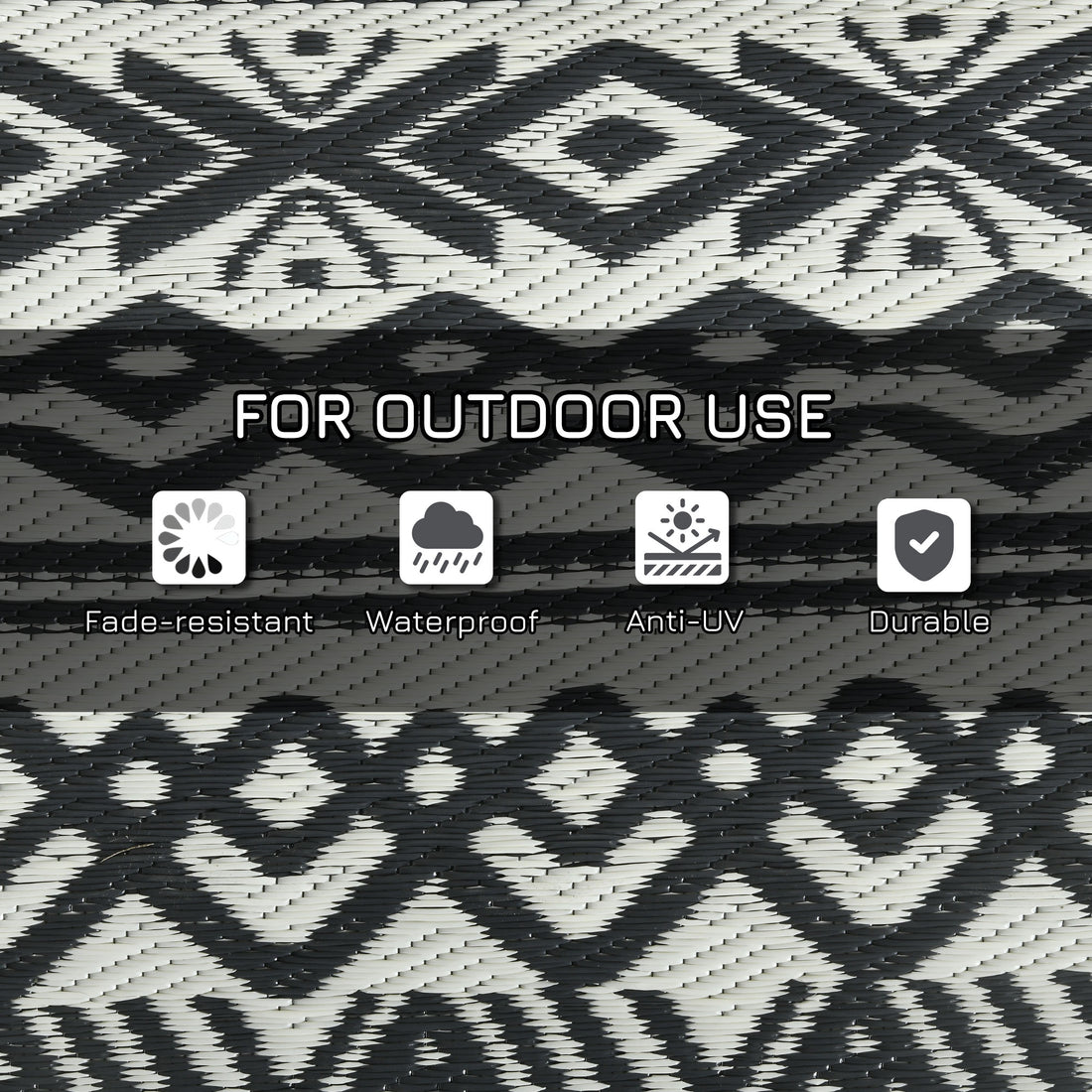 Boho RV Camping Rug With Carry Bag, 8' x 10'