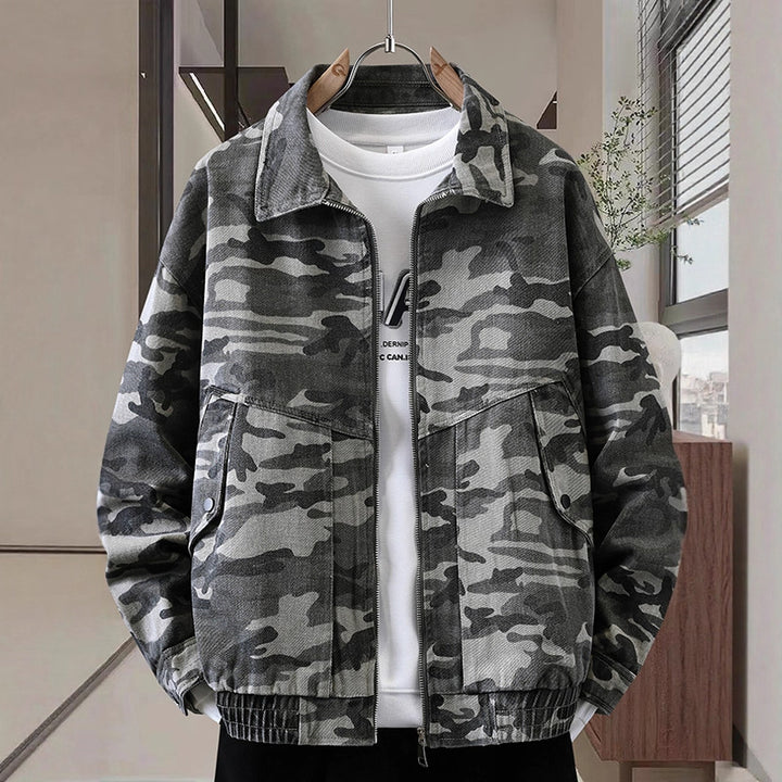 Camouflage American Polo Collar Jacket