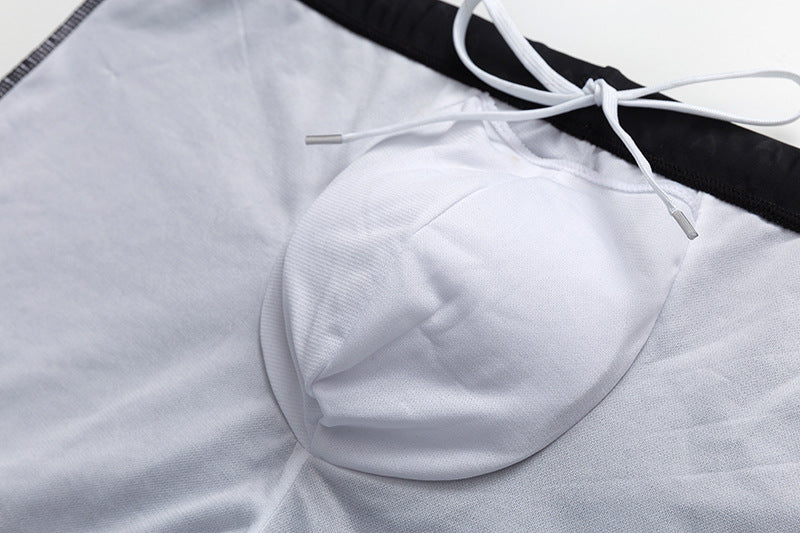 Mens Boxer Style Swim Trunks