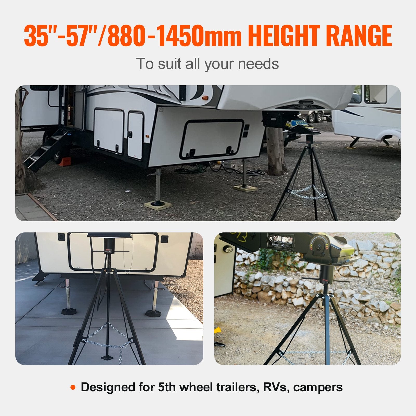 Adjustable Height RV Gooseneck Stabilizer 35–57 Inch