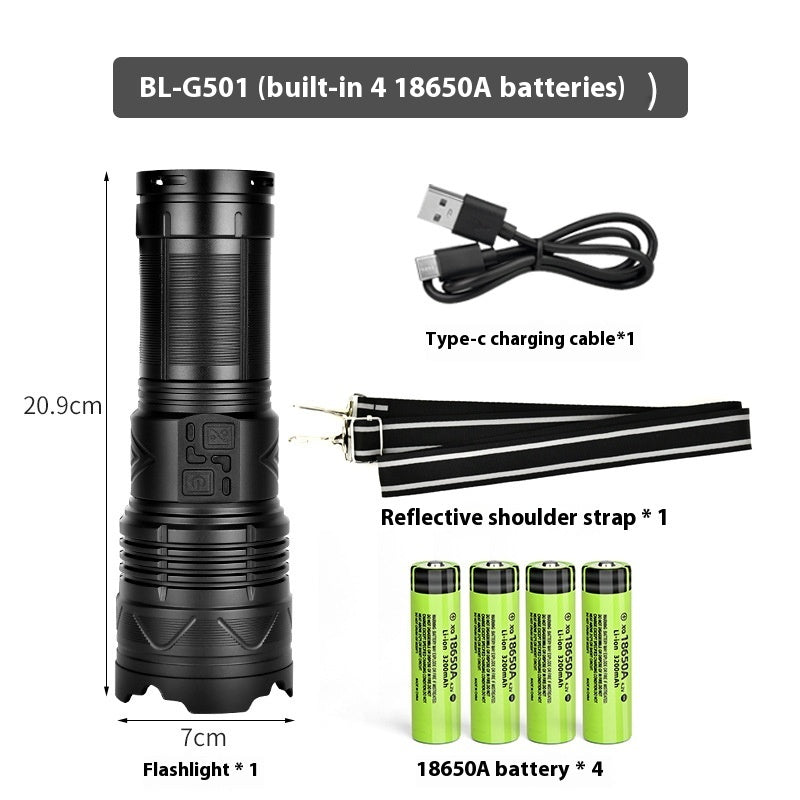 Multifunctional Zoom Strong Light Flashlight