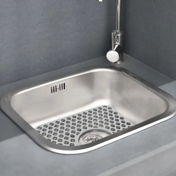 Silicone Grid Sink Mat With Central Drain Hole Protector