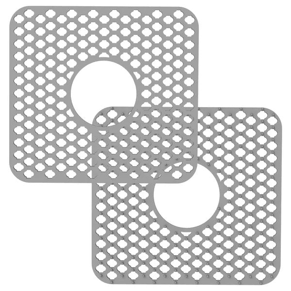 Silicone Grid Sink Mat With Central Drain Hole Protector
