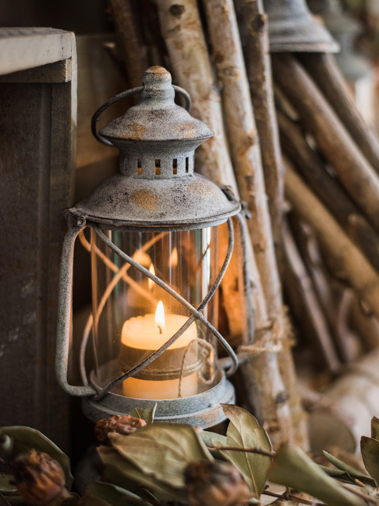 Retro Iron Candlestick Small Lantern
