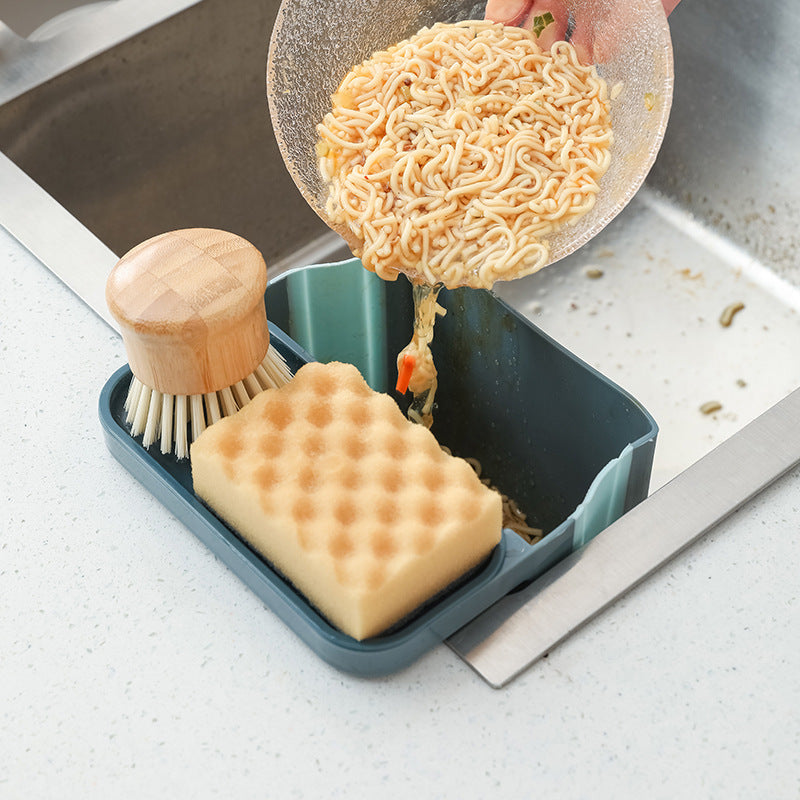 Kitchen Sink Strainer Basket With Suction Cup Drainer Rack