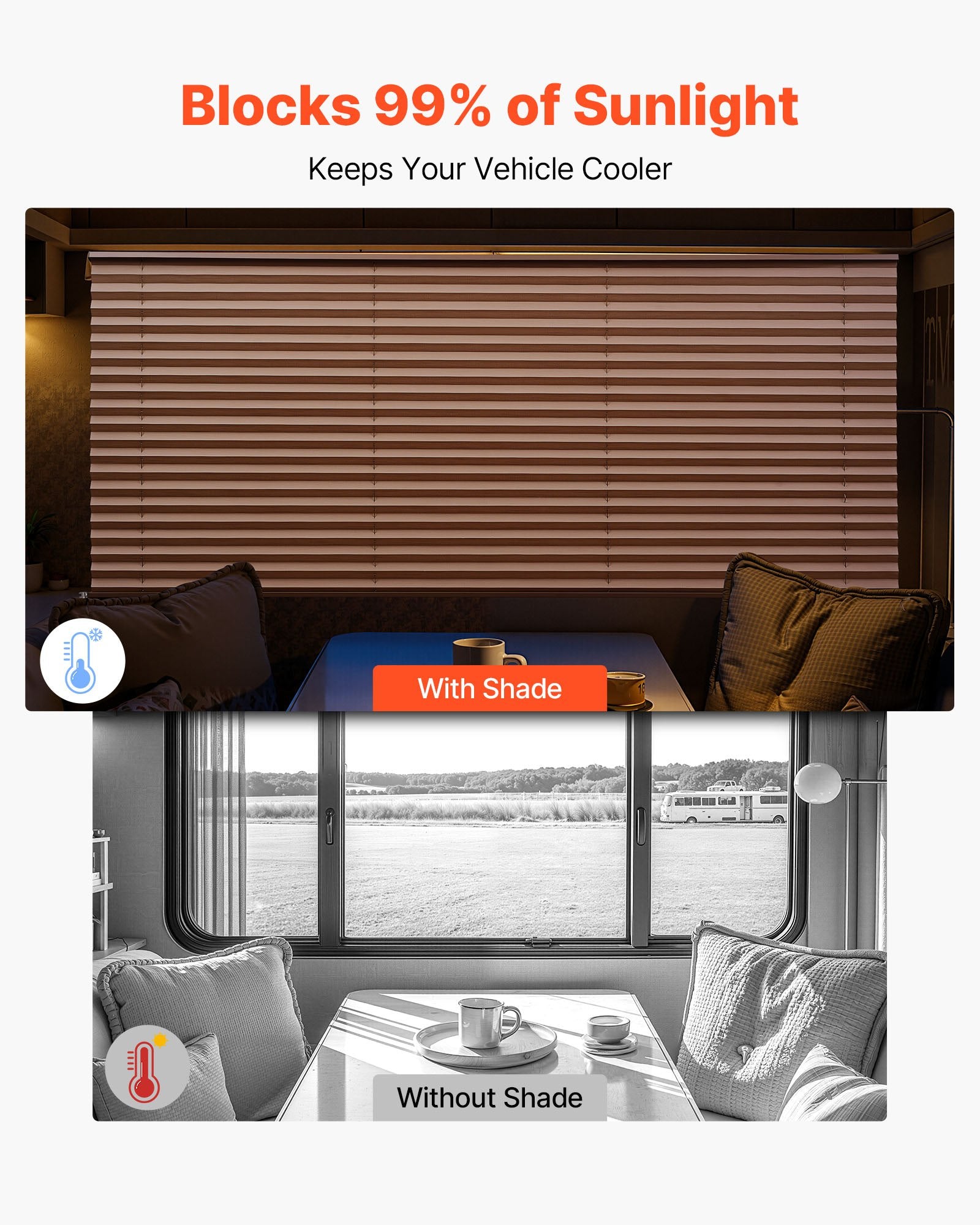 RV Pleated Shades For Camper Windows