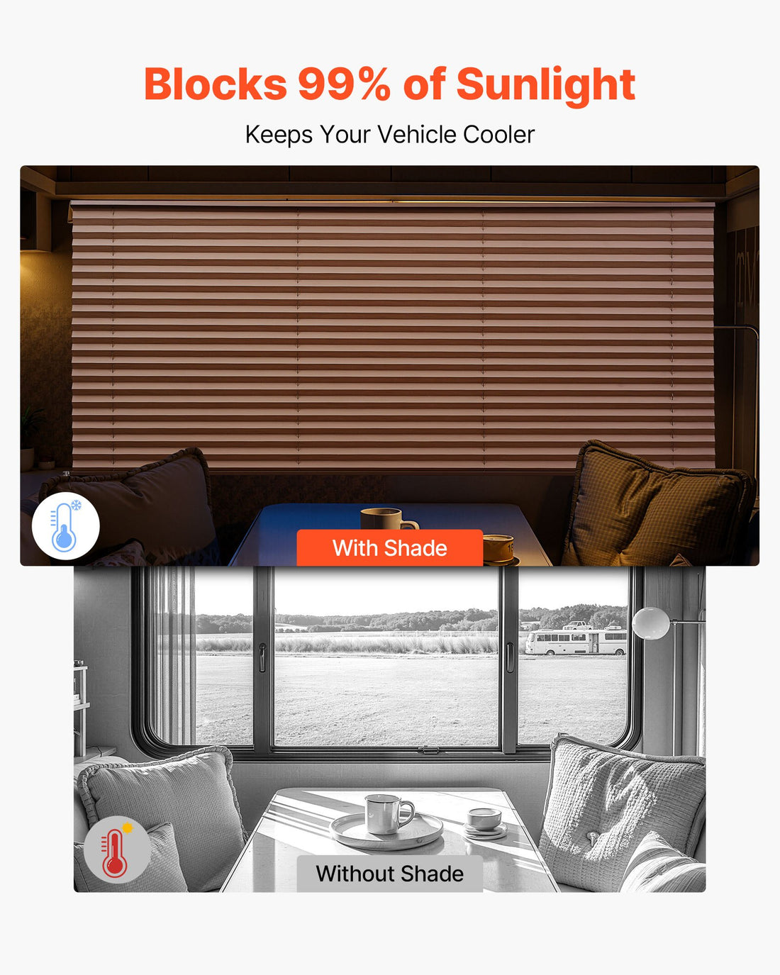 RV Pleated Shades For Camper Windows