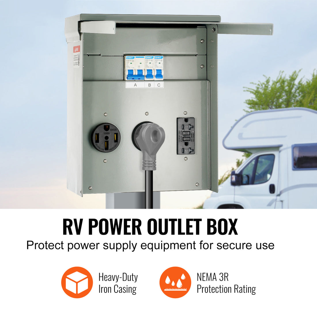 VEVOR Temporary Power Outlet Panel,RV Power Outlet Box