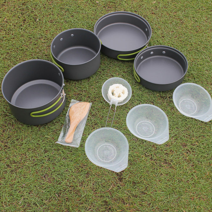 Camping Pan, Pot, and Bowl Set