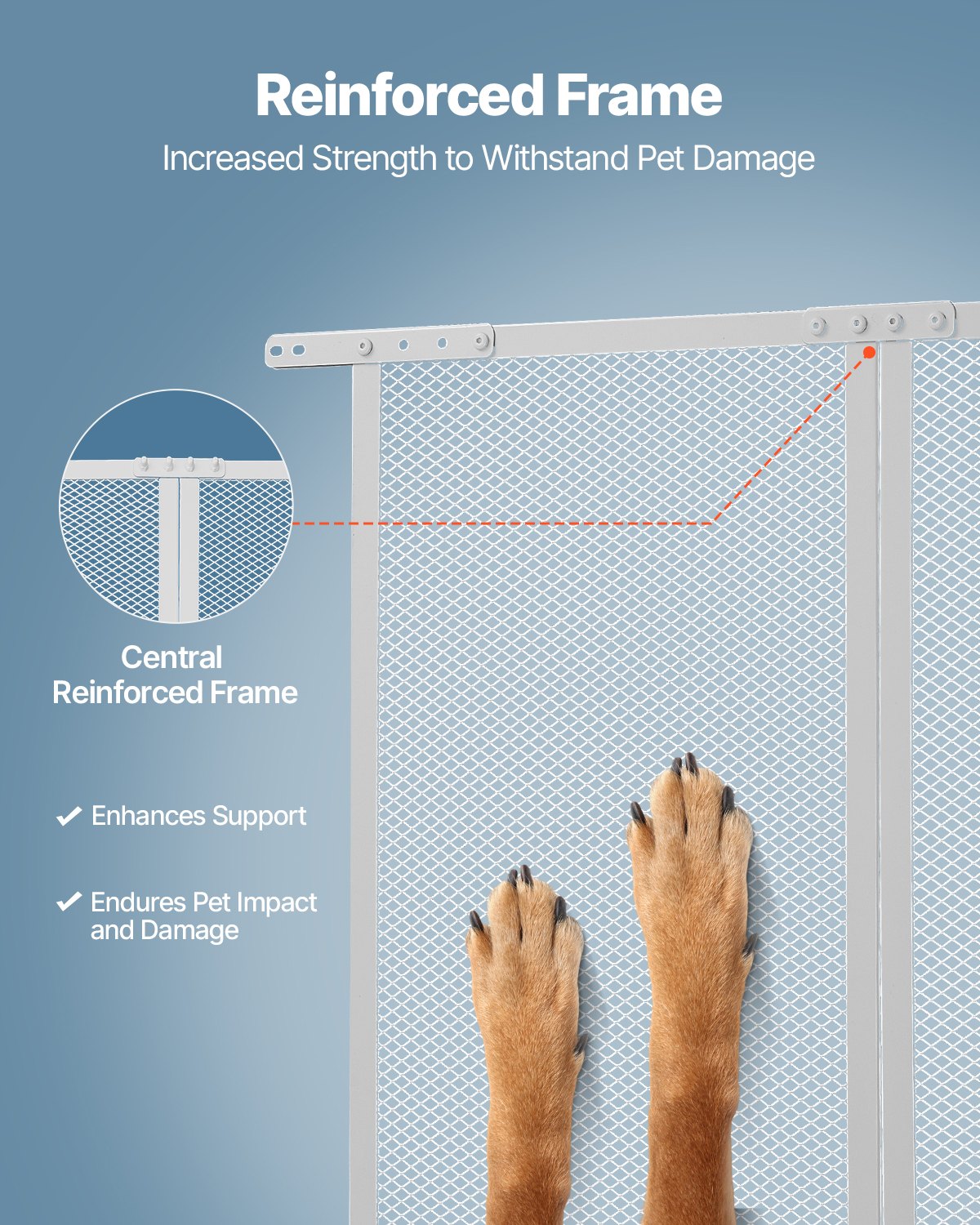 RV Screen Door Protector Aluminum Alloy Pet Mesh 24x26 Inch