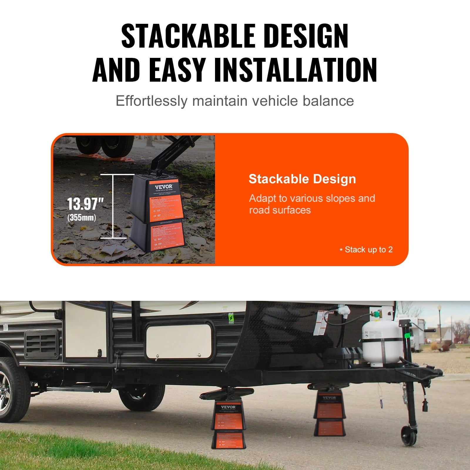 RV Jack Blocks 6000 Lbs Capacity Stabilizer Blocks 4-Pack