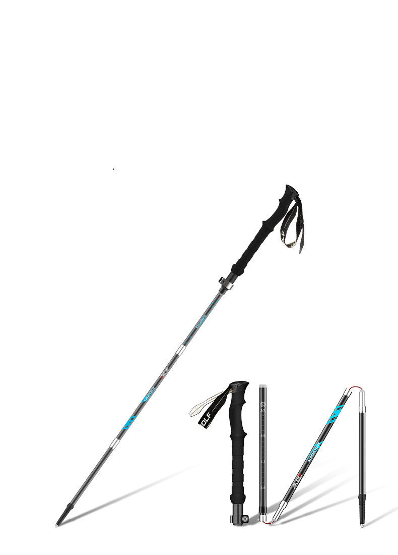 Ultra-Light Folding Trekking Poles Hiking Walking Sticks Outdoor Climbing Ge