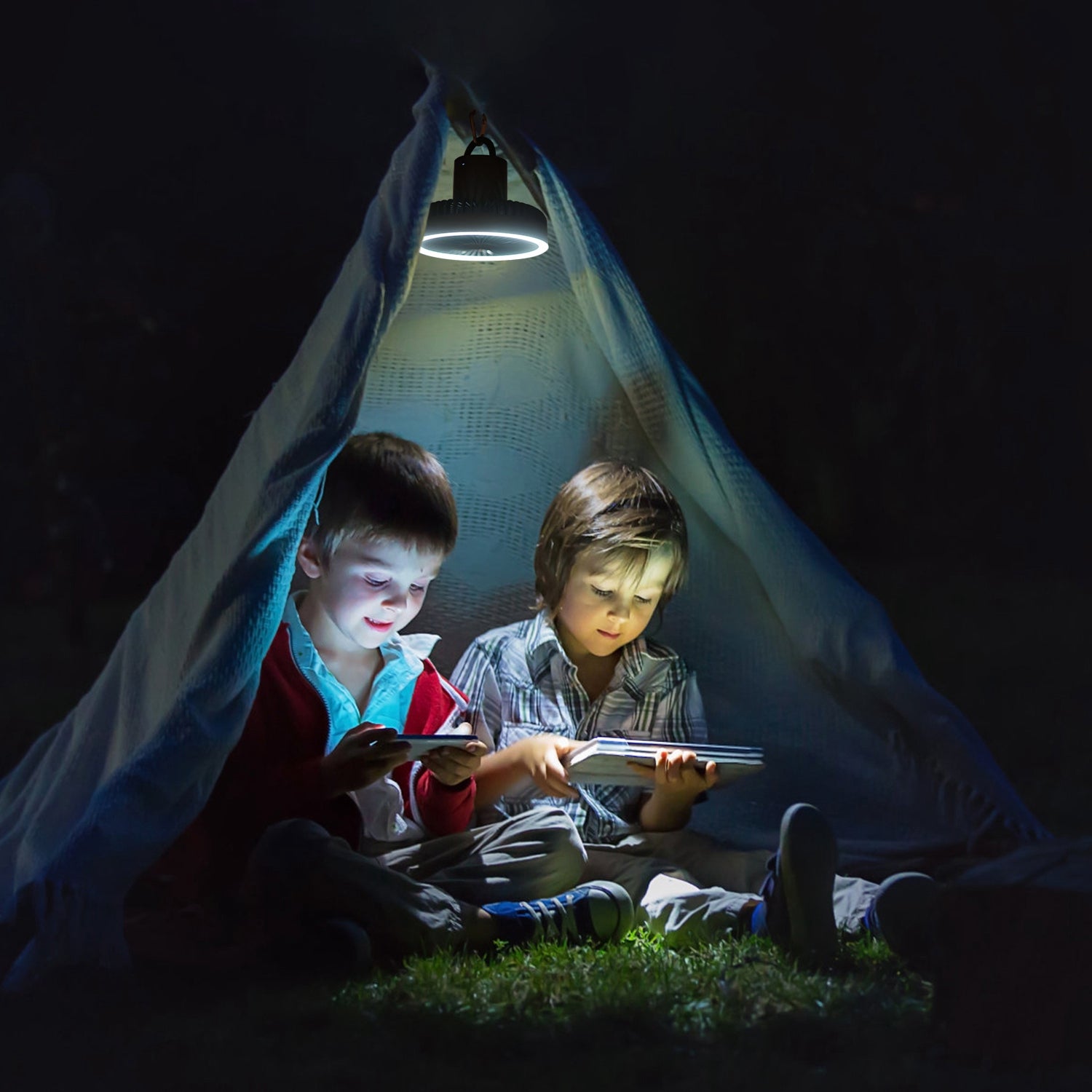 Rechargeable Camping Fan With LED Lantern