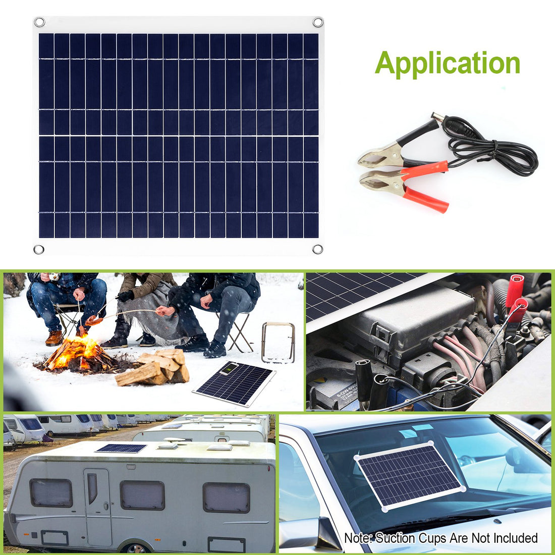 1Pc Outdoor Solar Panel 12V 25W Car Battery Charger