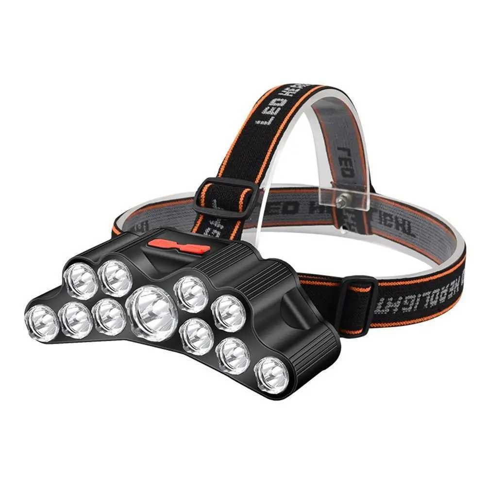 USB Rechargeable 11 LED Headlamp With 18650 Battery