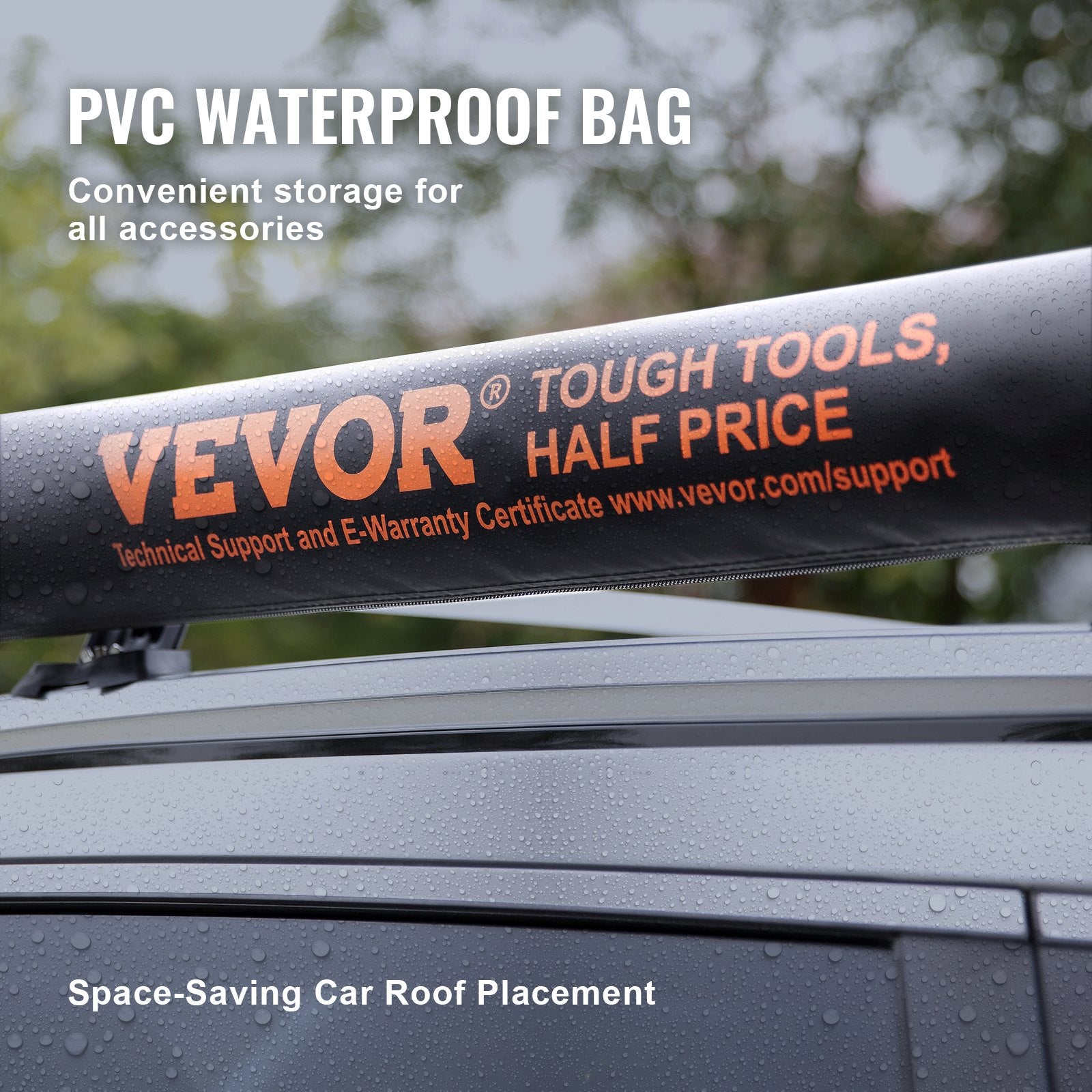 Large 4.6×6.6 Ft Retractable Car Awning With Waterproof Storage Bag