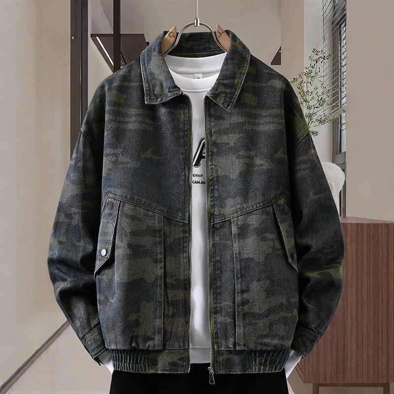 Camouflage American Polo Collar Jacket
