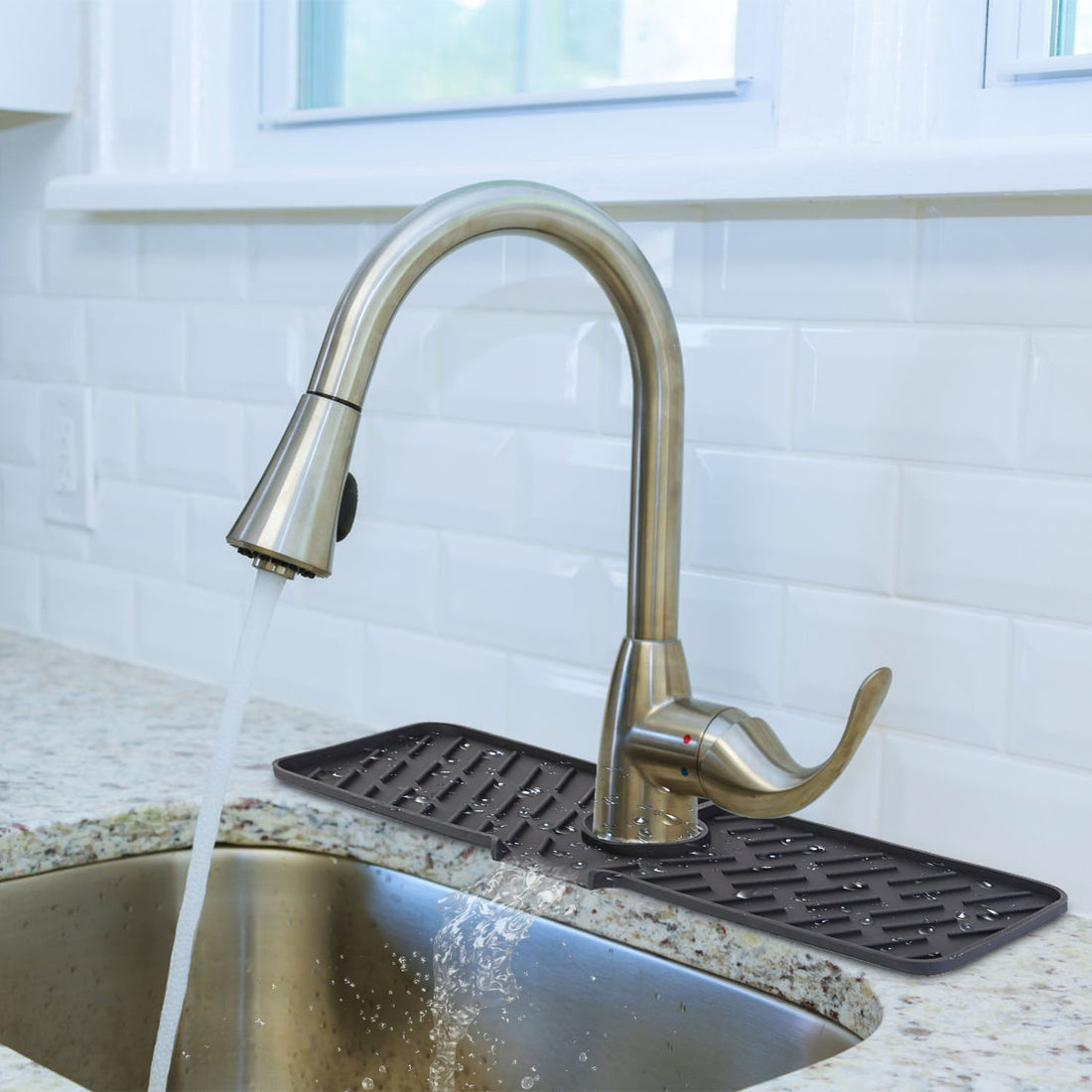 Silicone Faucet Mat For Kitchen Sink Drip Catcher Water Absorbent Pad