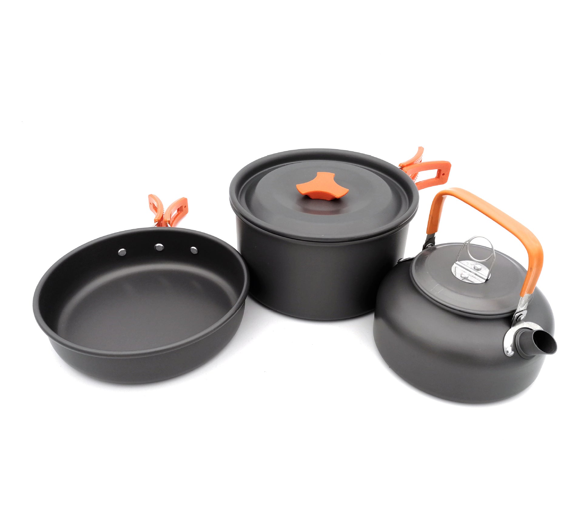 3 Piece Camping Cookware Set with Teapot