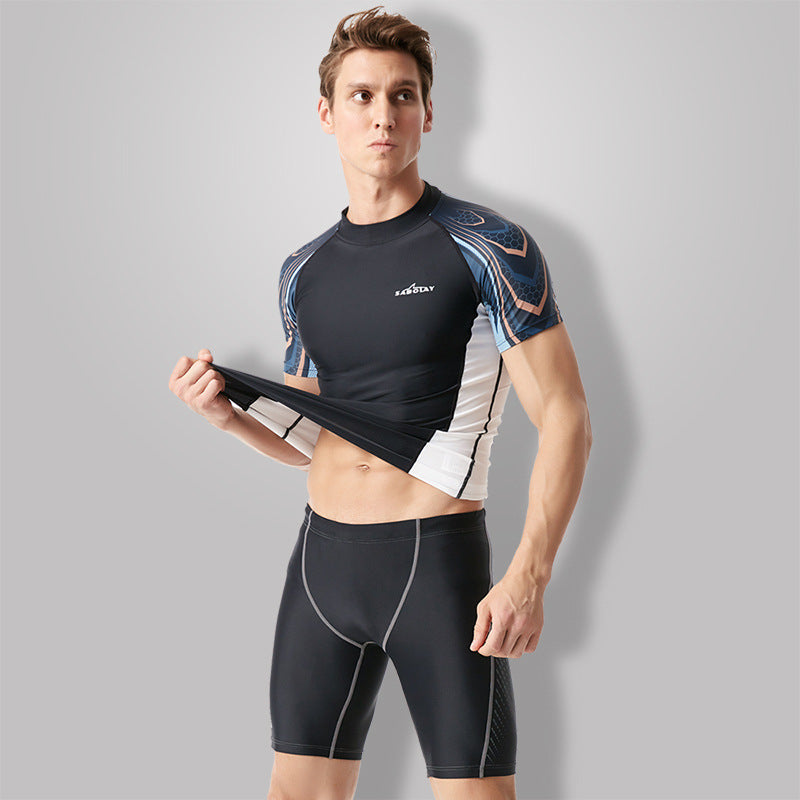 Men’s Lycra Rash Guard Swimming Suit Performance Wear