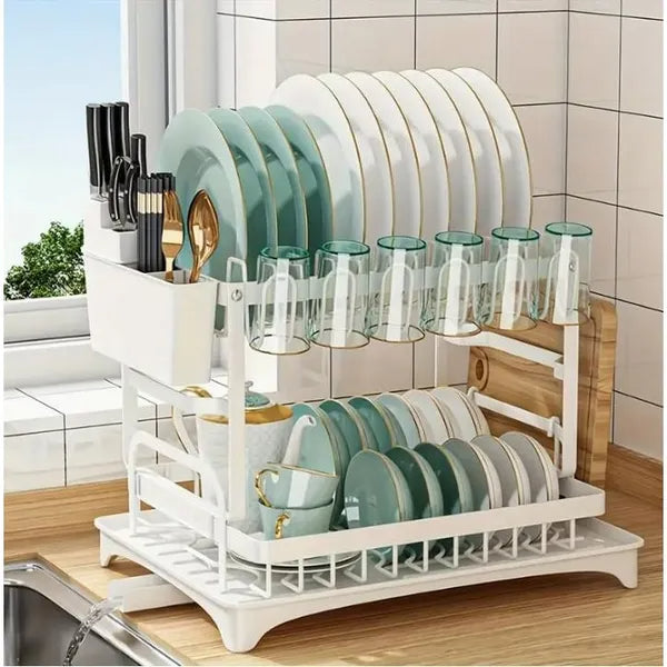 Kitchen Dish Drying Rack With Drain Board