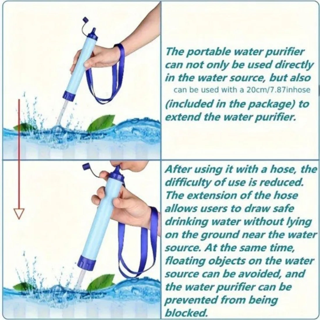 Portable Personal Water Filter For Hiking And Camping