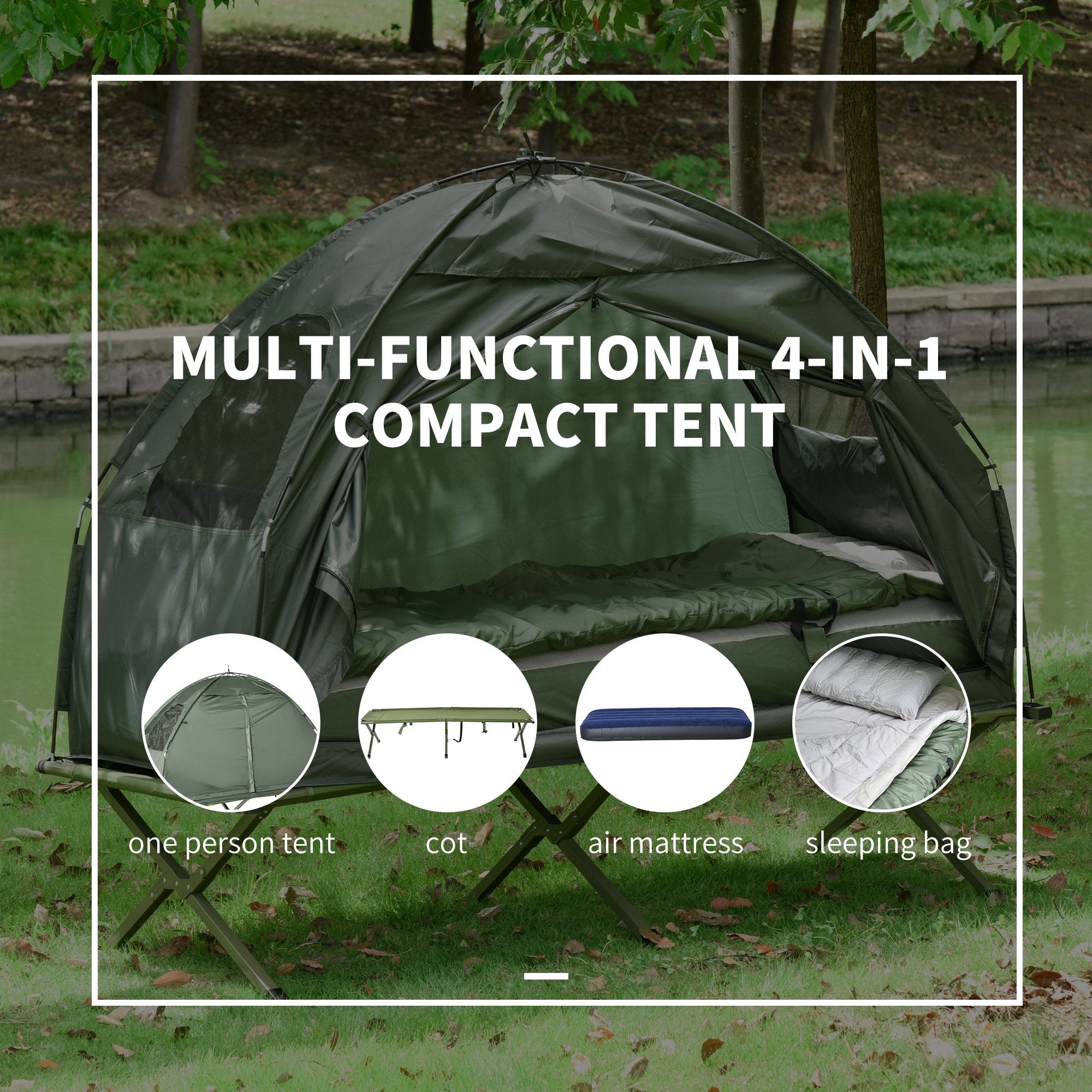 Folding Camping Cot For Adults All In One Portable Bed