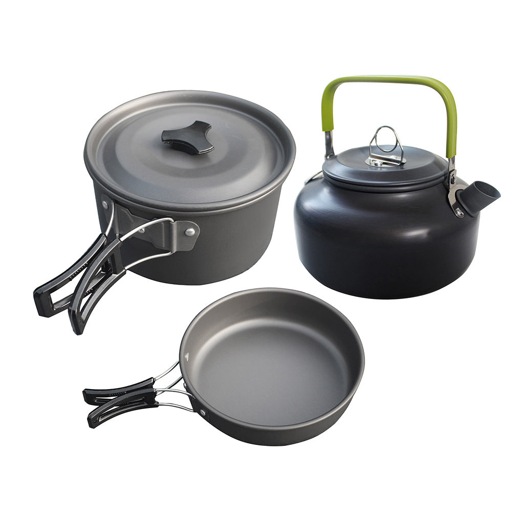 3 Piece Camping Cookware Set with Teapot