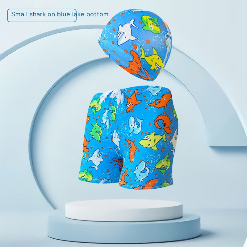 Children’s Swimming Trunks With Cap Beach Vacation Swim Set