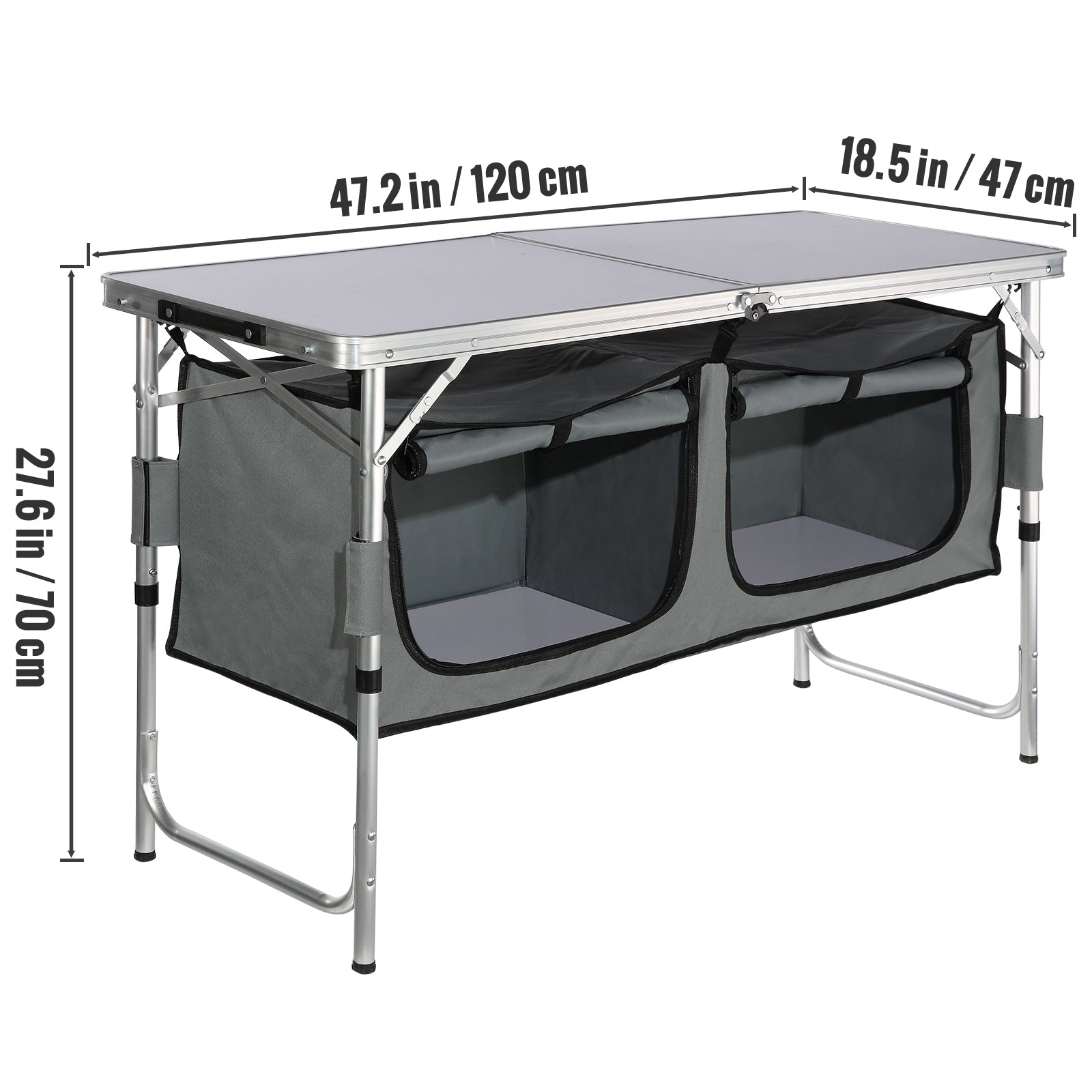 VEVOR Folding Camping Kitchen Table Adjustable Height