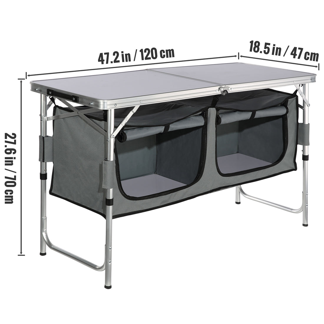 VEVOR Folding Camping Kitchen Table Adjustable Height