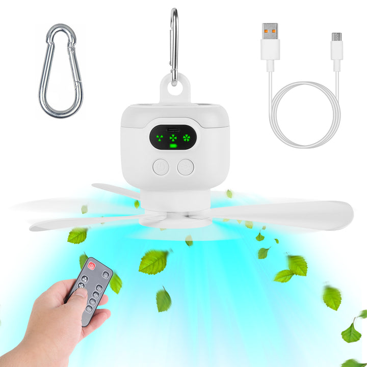 2 in 1 Portable Camping Fan With LED Lantern