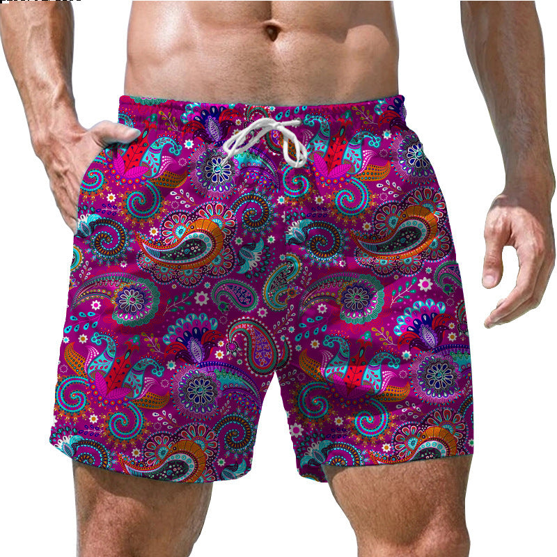 Men’s Hawaiian 3D Print Board Shorts