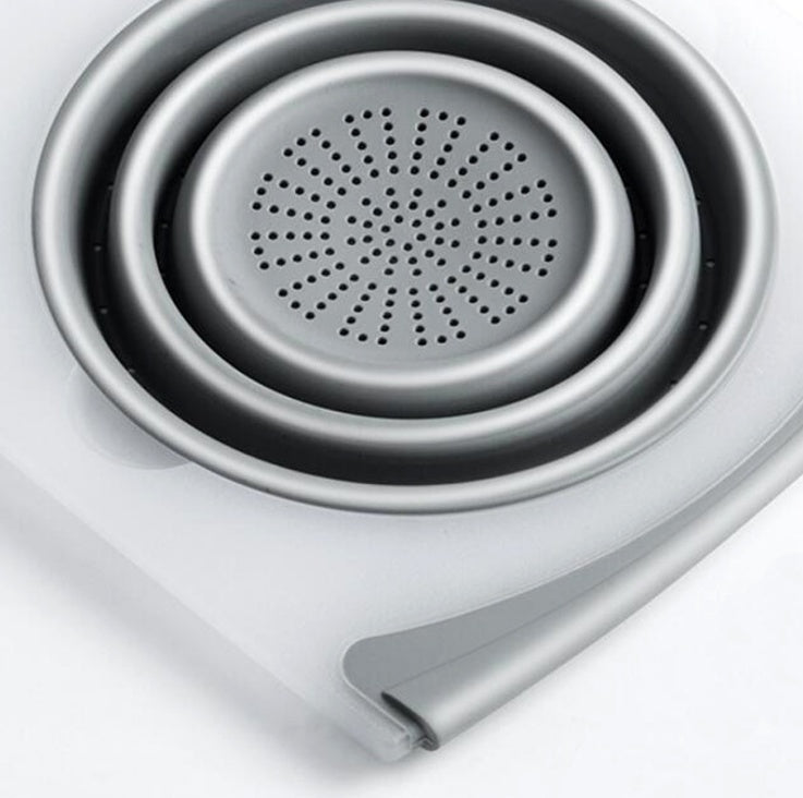 3 In 1 Folding Cutting Board With Detachable Drain Basket