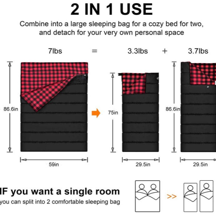 Camping Flannel Sleeping Bag Thickened