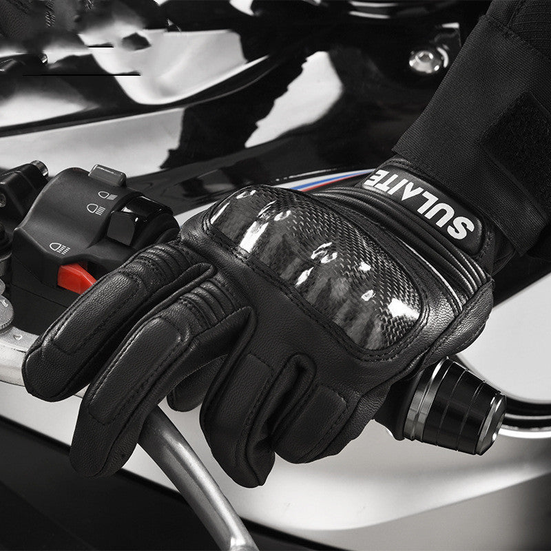 Motorcycle Sheepskin Riding Full Finger Gloves
